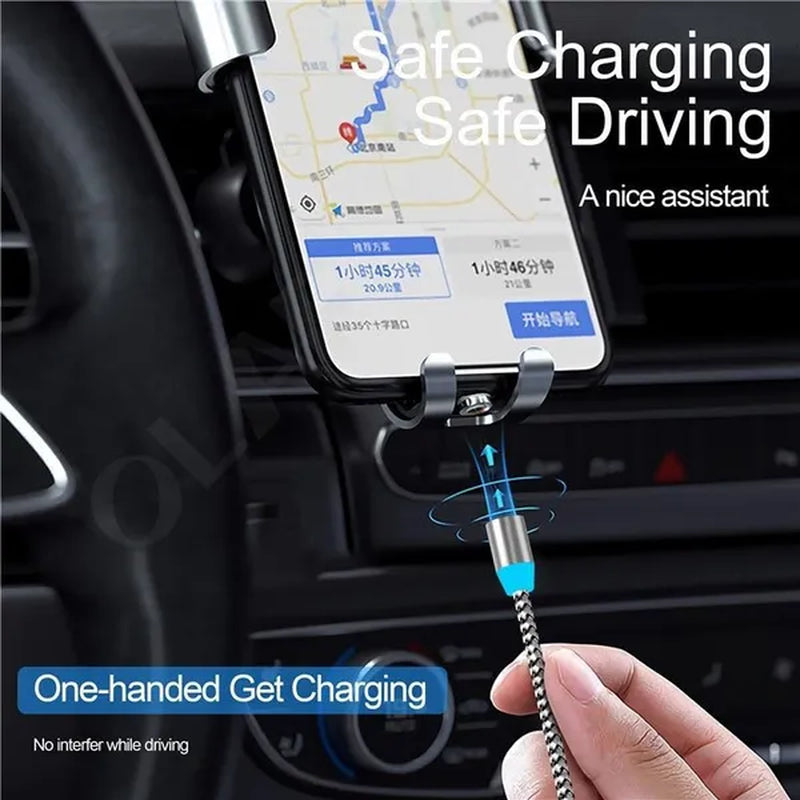 Three-In-One Braided Magnetic Charging Cable USB Fast Charging Cable Suitable for Iphone Android Type-C Magnet Charger Mobile Phone Cable