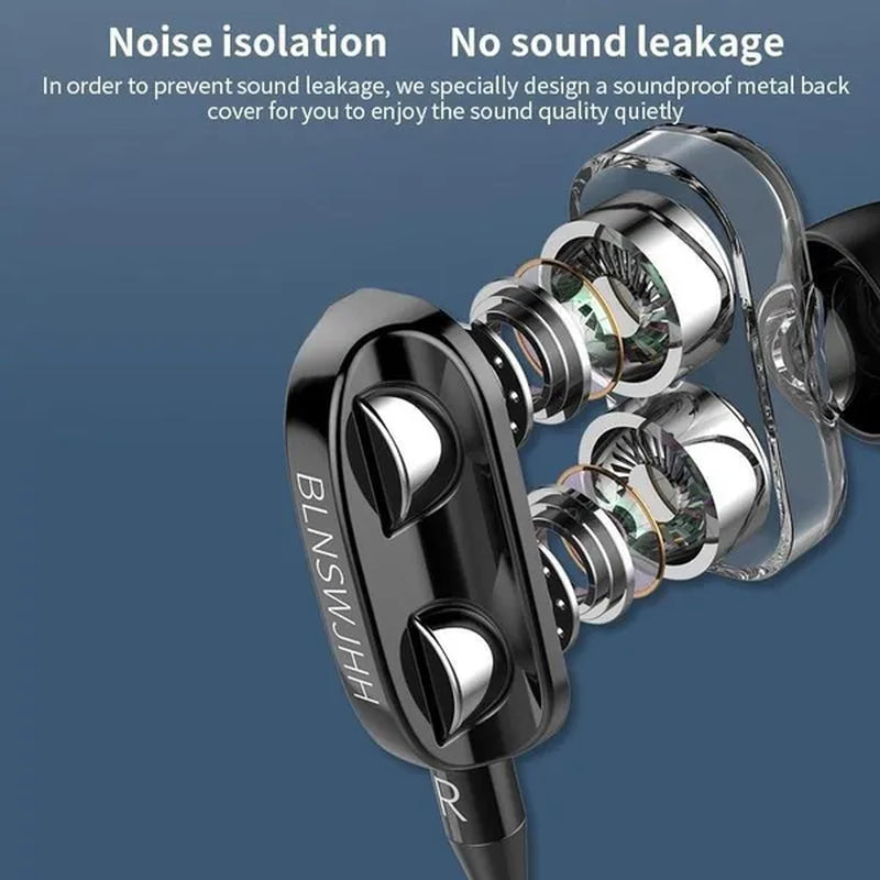 Stereo 3.5Mm Wired Earphone Noise Isolation Sport In-Ear Earphone with Microphone and Subwoofer Headset for IOS Android Earphone
