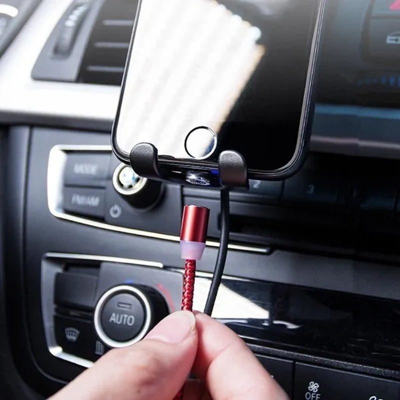 Three-In-One Braided Magnetic Charging Cable USB Fast Charging Cable Suitable for Iphone Android Type-C Magnet Charger Mobile Phone Cable