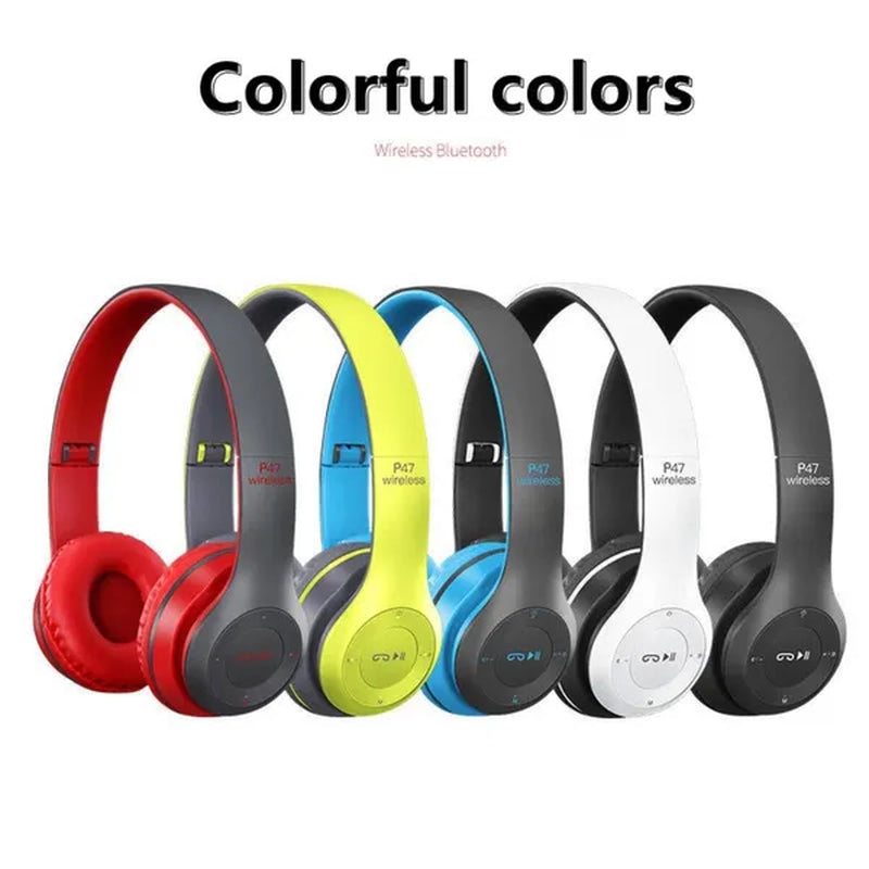 Bluetooth Headphones Wireless Bluetooth 5.0 Heavy Bass Stereo Folding Auriculares with Mic Support TF SD Card