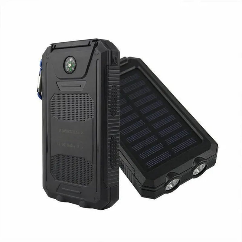 Solar Charger Solar Power Bank Waterproof Portable External Backup Outdoor Cell Phone Battery Charger Dual USB with SOS Led Charger Travel Powerbank for All Phone of All over the World 15000Mah