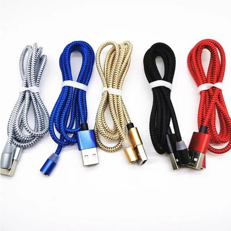 Three-In-One Braided Magnetic Charging Cable USB Fast Charging Cable Suitable for Iphone Android Type-C Magnet Charger Mobile Phone Cable