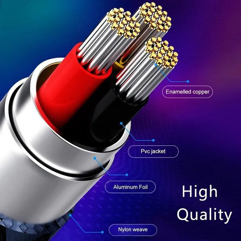Three-In-One Braided Magnetic Charging Cable USB Fast Charging Cable Suitable for Iphone Android Type-C Magnet Charger Mobile Phone Cable