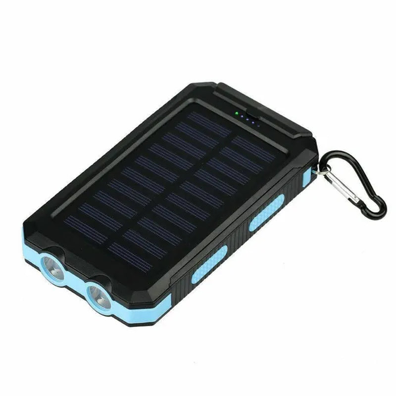Solar Charger Solar Power Bank Waterproof Portable External Backup Outdoor Cell Phone Battery Charger Dual USB with SOS Led Charger Travel Powerbank for All Phone of All over the World 15000Mah