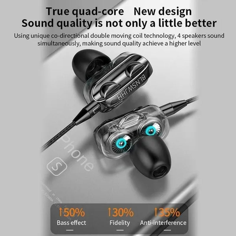 Stereo 3.5Mm Wired Earphone Noise Isolation Sport In-Ear Earphone with Microphone and Subwoofer Headset for IOS Android Earphone