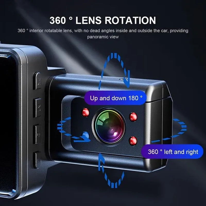 3 Inch Dash Cam HD 1296P Dual Lens Car Video Recorder 170° Wide Angle Night Vision G-Sensor Loop Recording Car DVR Wifi Camera