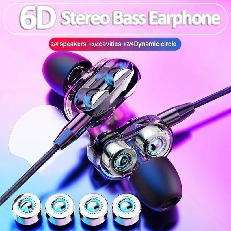 Stereo 3.5Mm Wired Earphone Noise Isolation Sport In-Ear Earphone with Microphone and Subwoofer Headset for IOS Android Earphone