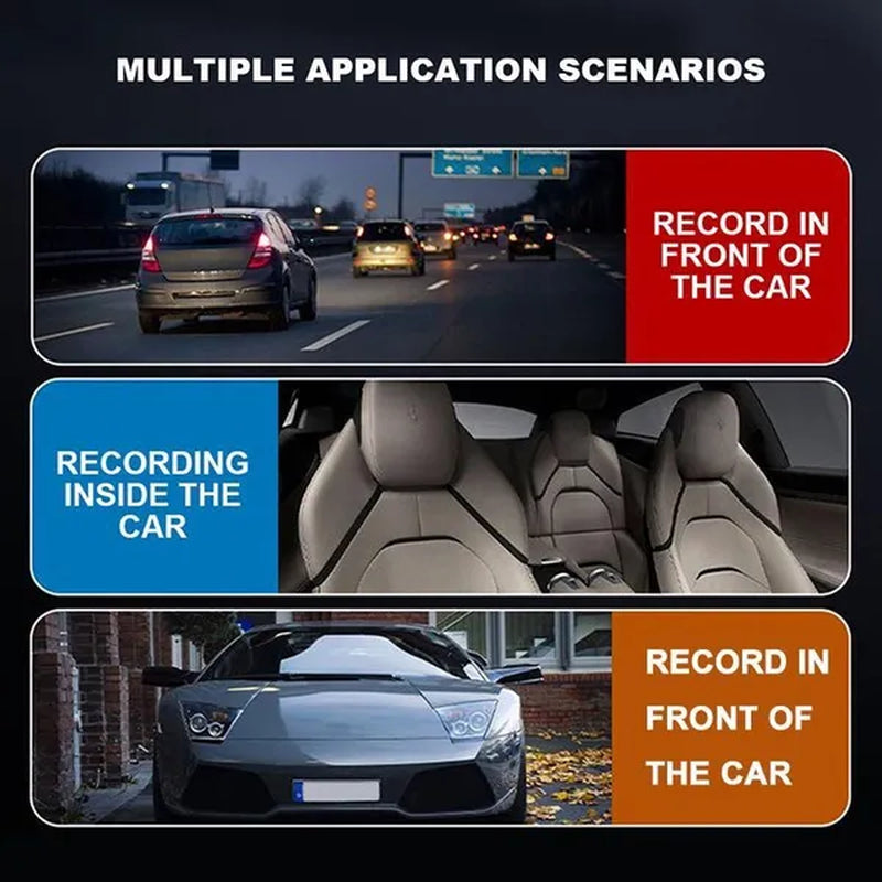 3 Inch Dash Cam HD 1296P Dual Lens Car Video Recorder 170° Wide Angle Night Vision G-Sensor Loop Recording Car DVR Wifi Camera