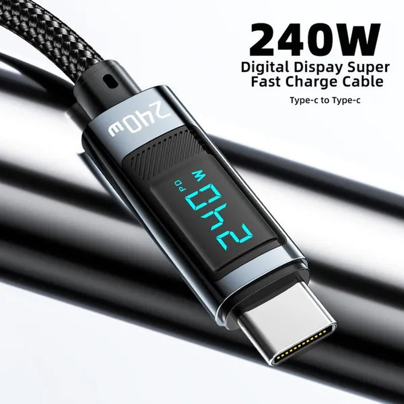 2024 NEW USB C Cable 240W PD 3.1 USB Type C Cable Fast Charging Cable Type C for Iphone 15 Macbook Pro Samsung Xiaomi Charge Cord