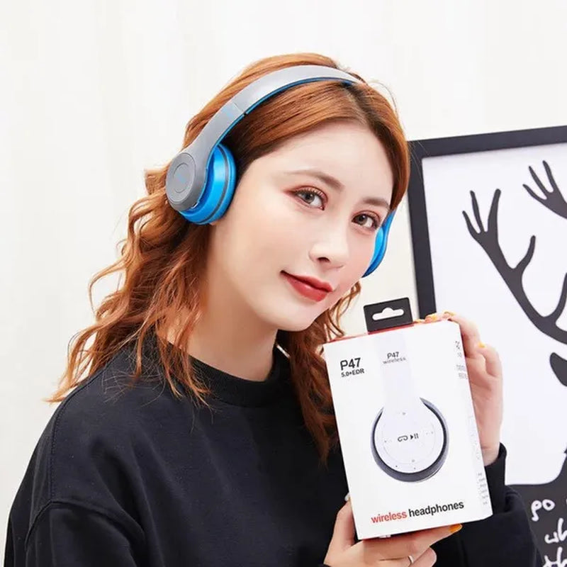 Bluetooth Headphones Wireless Bluetooth 5.0 Heavy Bass Stereo Folding Auriculares with Mic Support TF SD Card