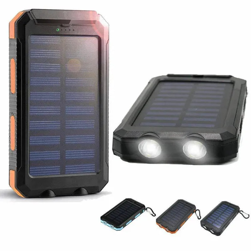 Solar Charger Solar Power Bank Waterproof Portable External Backup Outdoor Cell Phone Battery Charger Dual USB with SOS Led Charger Travel Powerbank for All Phone of All over the World 15000Mah