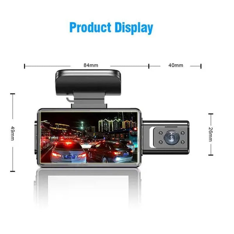 3 Inch Dash Cam HD 1296P Dual Lens Car Video Recorder 170° Wide Angle Night Vision G-Sensor Loop Recording Car DVR Wifi Camera