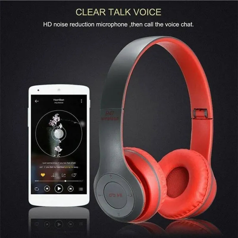 Bluetooth Headphones Wireless Bluetooth 5.0 Heavy Bass Stereo Folding Auriculares with Mic Support TF SD Card