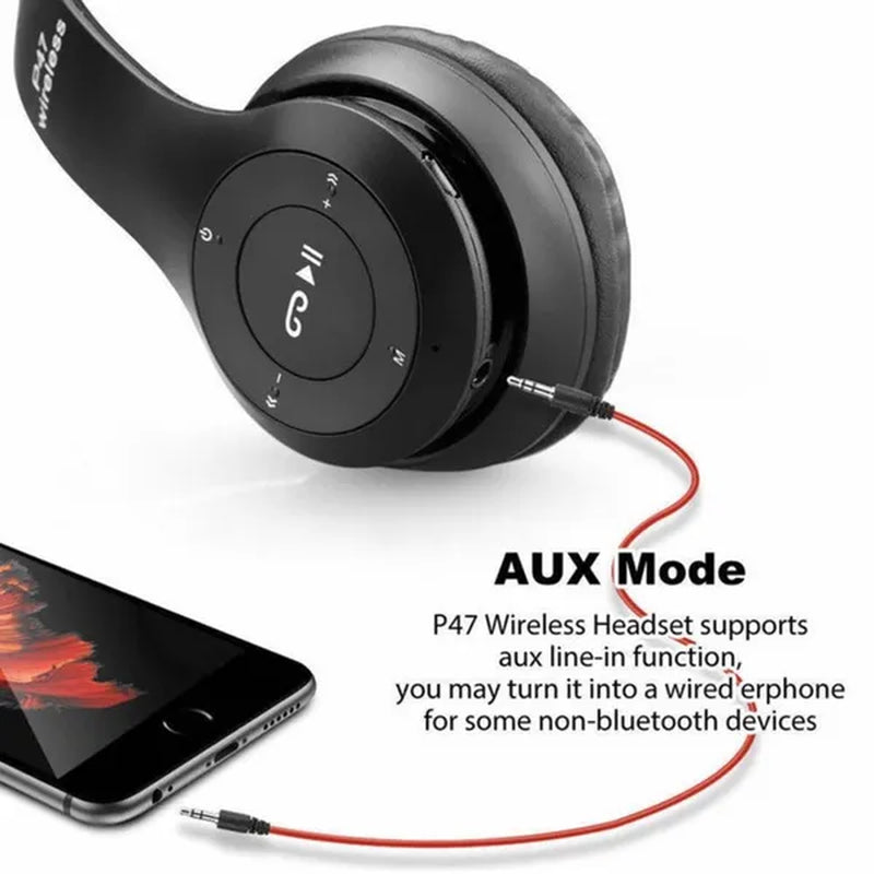 Bluetooth Headphones Wireless Bluetooth 5.0 Heavy Bass Stereo Folding Auriculares with Mic Support TF SD Card