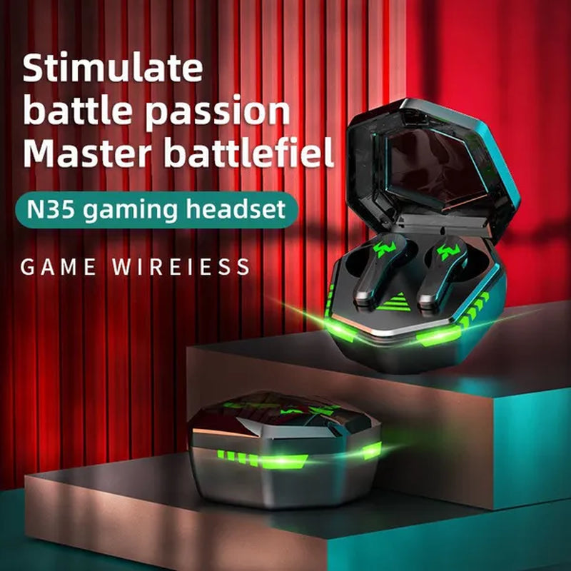 TWS Wireless Gaming Headphones, Waterproof Sport Headset, Touch Control Wireless Earbuds, Noise Cancellation Bluetooth Earphones for Driving Headset