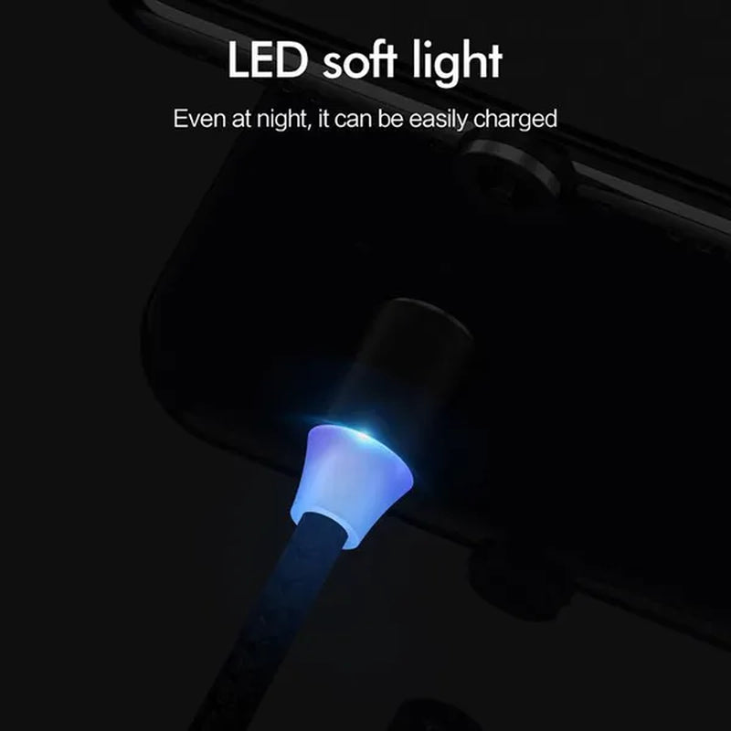 Three-In-One Braided Magnetic Charging Cable USB Fast Charging Cable Suitable for Iphone Android Type-C Magnet Charger Mobile Phone Cable