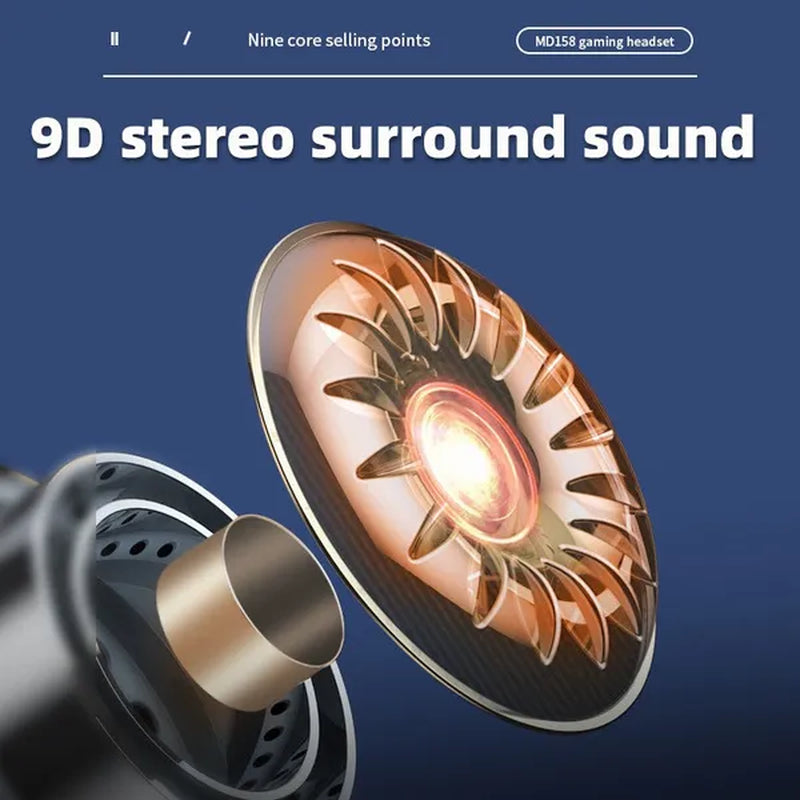 TWS Wireless Gaming Headphones, Waterproof Sport Headset, Touch Control Wireless Earbuds, Noise Cancellation Bluetooth Earphones for Driving Headset