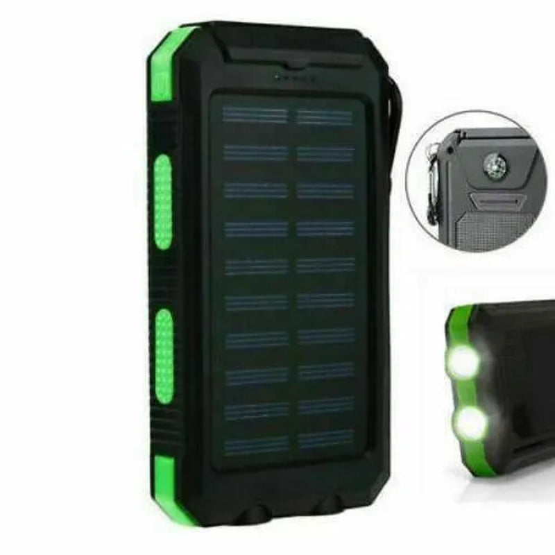 Solar Charger Solar Power Bank Waterproof Portable External Backup Outdoor Cell Phone Battery Charger Dual USB with SOS Led Charger Travel Powerbank for All Phone of All over the World 15000Mah
