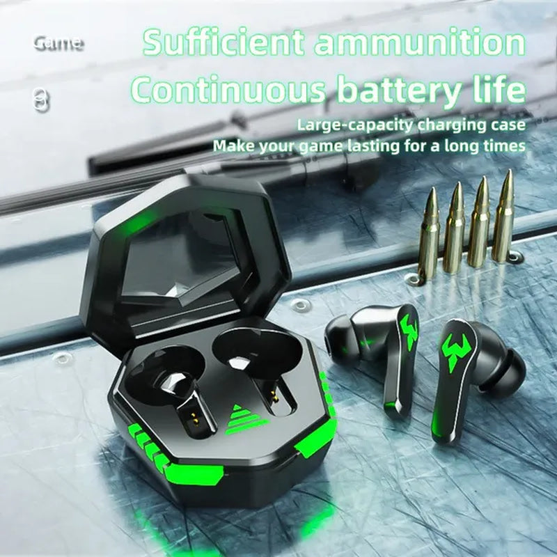 TWS Wireless Gaming Headphones, Waterproof Sport Headset, Touch Control Wireless Earbuds, Noise Cancellation Bluetooth Earphones for Driving Headset